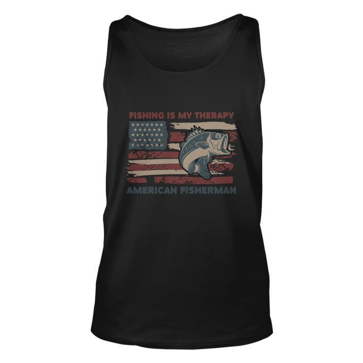 Fishing Is My Therapy American Fisherman Unisex Tank Top