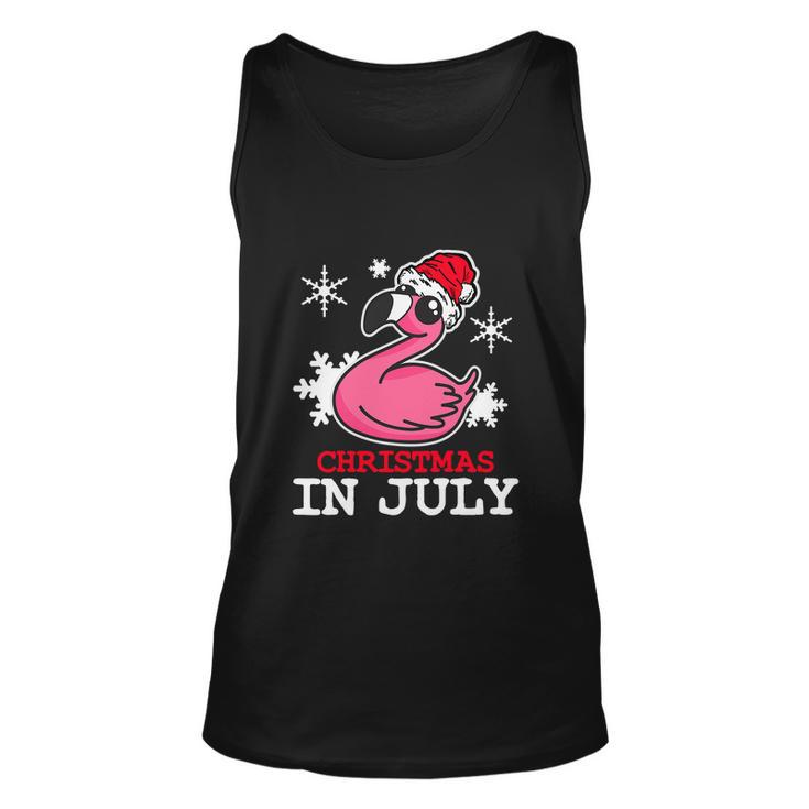 Flamingo Funny Christmas In July Snowflakes Unisex Tank Top