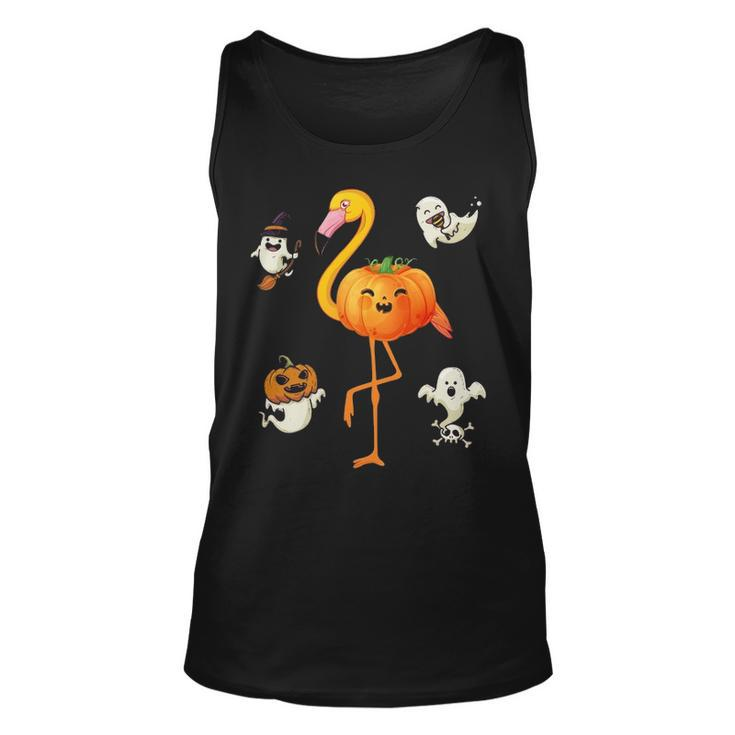Flamingo Pumpkin Halloween Bird Lover  Gifts For Girls And  Boys Tshirt Unisex Tank Top