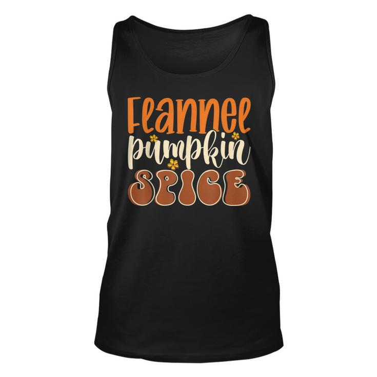Flannel Pumpkin Spice Flower Vintage Style Fall Autumn Vibes  Unisex Tank Top