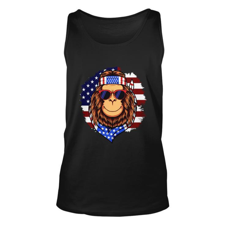 Fourth Of July American Independence Day Monkey Graphic Plus Size Shirt For Men Unisex Tank Top