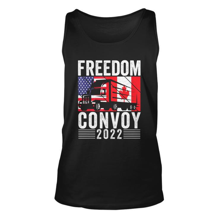 Freedom Convoy 2022 American Canadian Flag Tshirt Unisex Tank Top