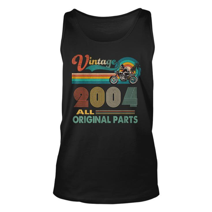 Funny 18Th Birthday Gifts Vintage Retro Motorcycle Born 2004  Unisex Tank Top