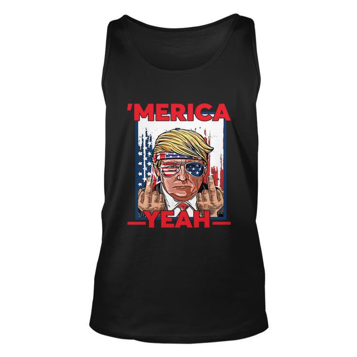 Funny 4Th Of July Patriotic Donald Trump Merica Usa Flag Unisex Tank Top