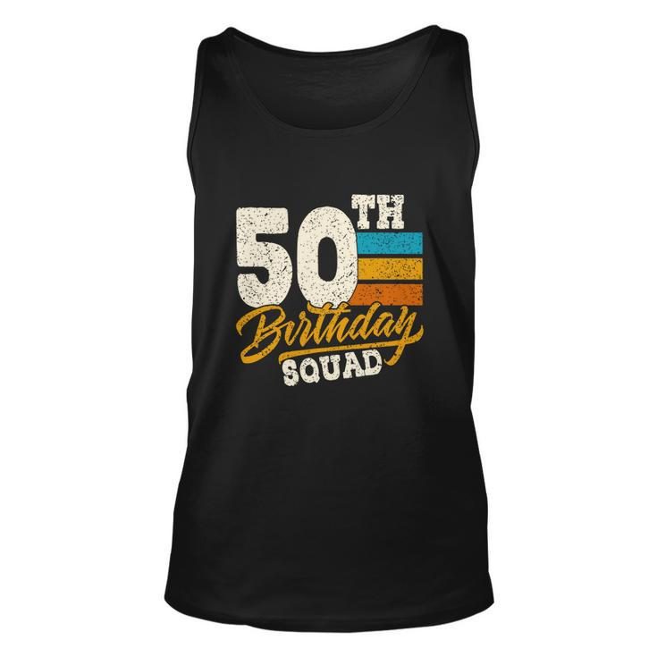 Funny 50Th Birthday Squad Group Vintage Retro Graphic Design Printed Casual Daily Basic Unisex Tank Top