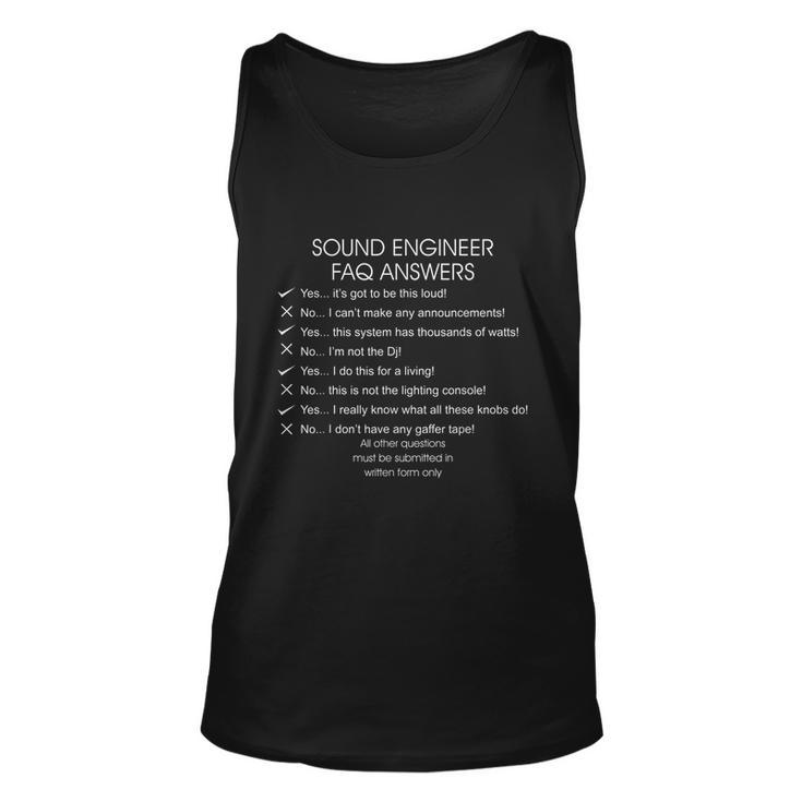 Funny Audio Engineer Definition Sound Technician Guy Gift Unisex Tank Top