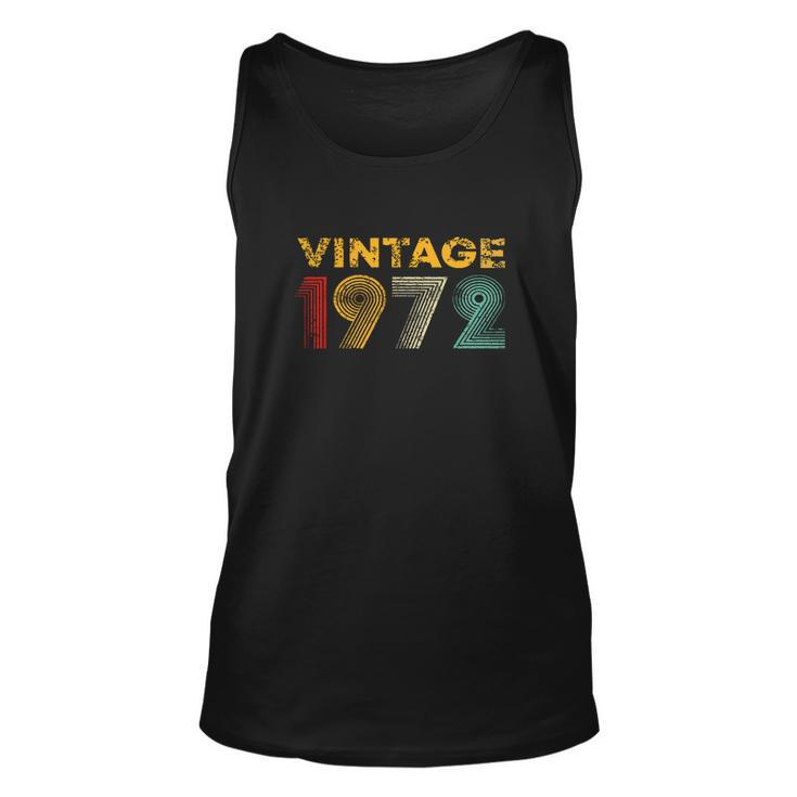 Funny Birthday Vintage 1972 50Th Birthday Gift Graphic Design Printed Casual Daily Basic Unisex Tank Top