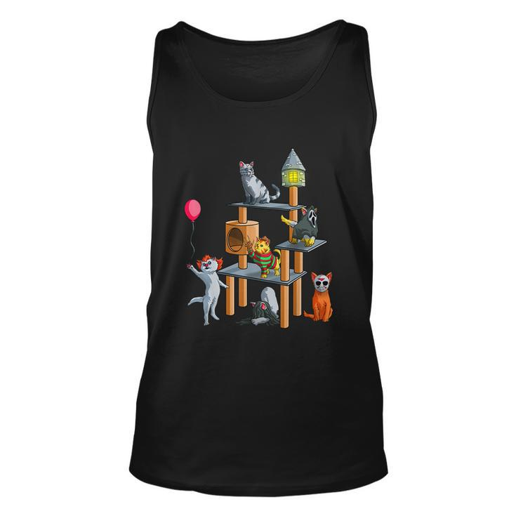 Funny Cat Horror Movies Cute Halloween For Cat Kitty Lovers Tshirt Graphic Design Printed Casual Daily Basic Unisex Tank Top