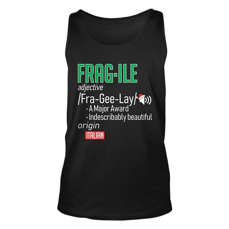 Funny Christmas Fragile Definition Tshirt Unisex Tank Top