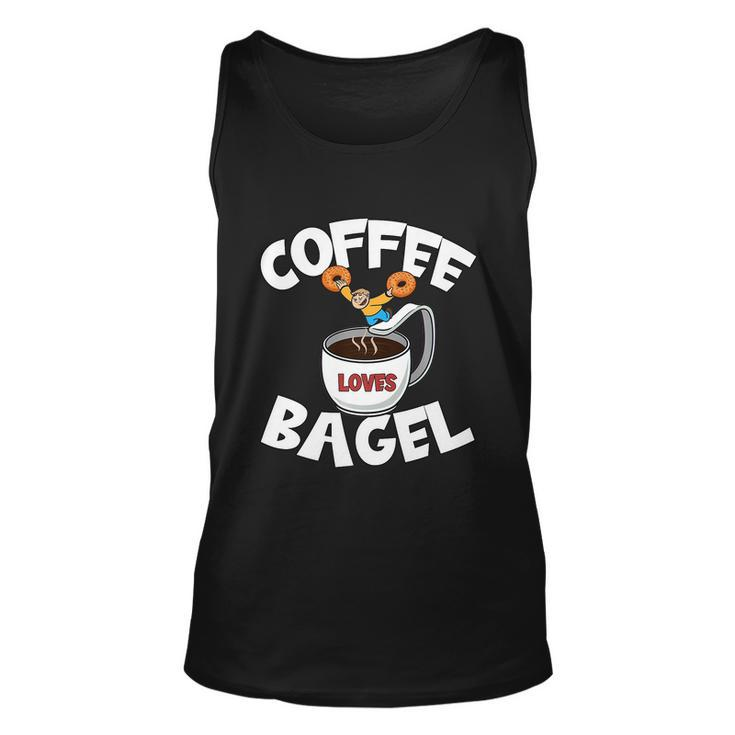 Funny Coffee And Bagel Quote For High Dive & Coffee Dad Unisex Tank Top