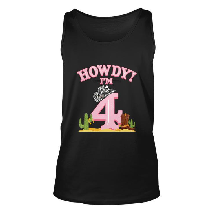 Funny Cowgirl 4Th Birthday Western Country Southern Unisex Tank Top