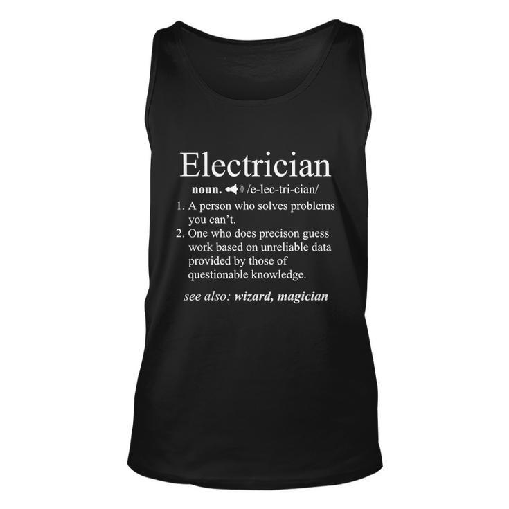 Funny Electrician Definition Shirt Electrical Engineer Gift Unisex Tank Top
