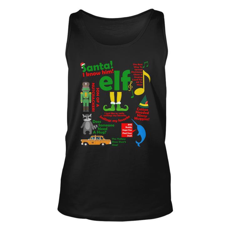 Funny Elf Santa Knows Him Christmas Unisex Tank Top