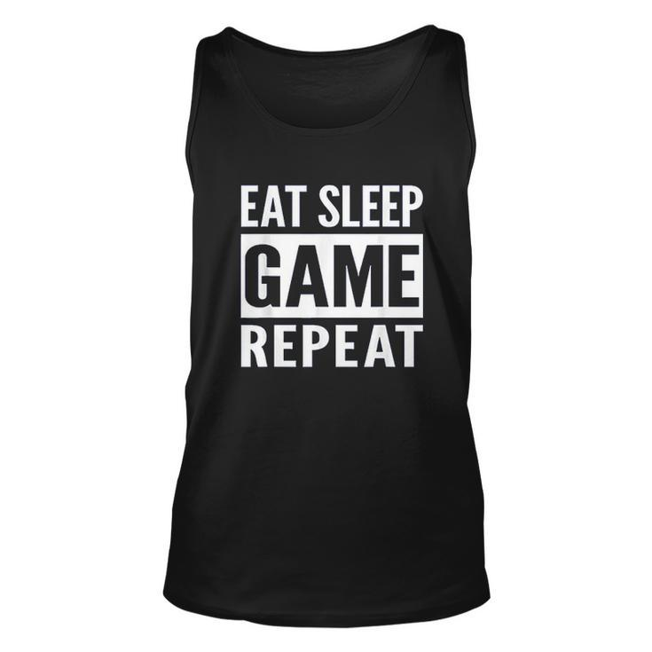 Funny Gamer Gaming Eat Sleep Game Repeat Holiday Gift V2 Men Women Tank Top Graphic Print Unisex