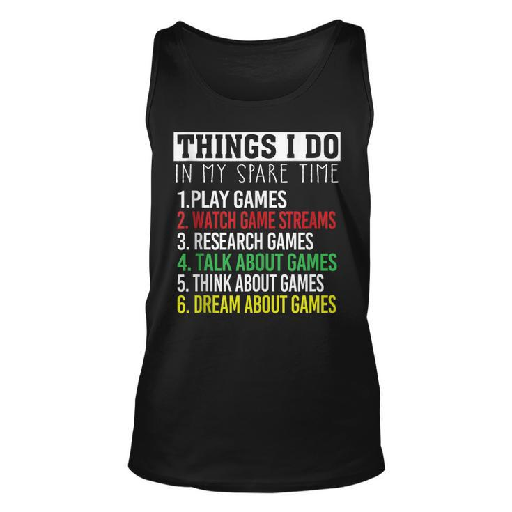 Funny Gamer Nagers Things I Do In My Spare Time Gaming  Men Women Tank Top Graphic Print Unisex