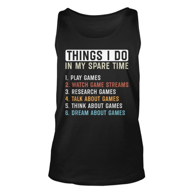 Funny Gamer Things I Do In My Spare Time Gaming  Men Women Tank Top Graphic Print Unisex