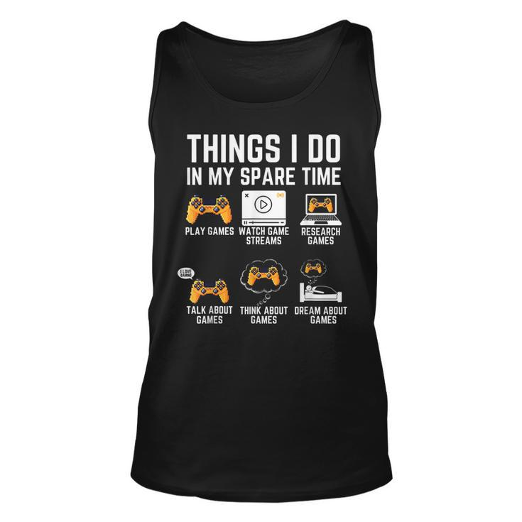 Funny Gamer Things I Do In My Spare Time Gaming  V3 Men Women Tank Top Graphic Print Unisex