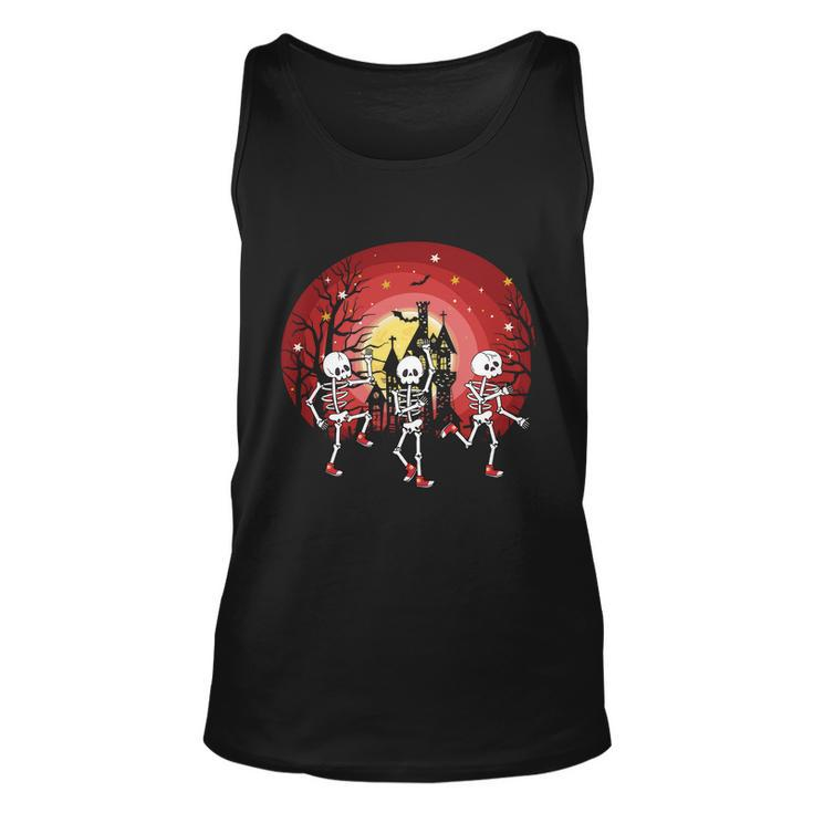 Funny Halloween Dancing Skeletons Funny Halloween Skeletons Min Graphic Design Printed Casual Daily Basic Unisex Tank Top