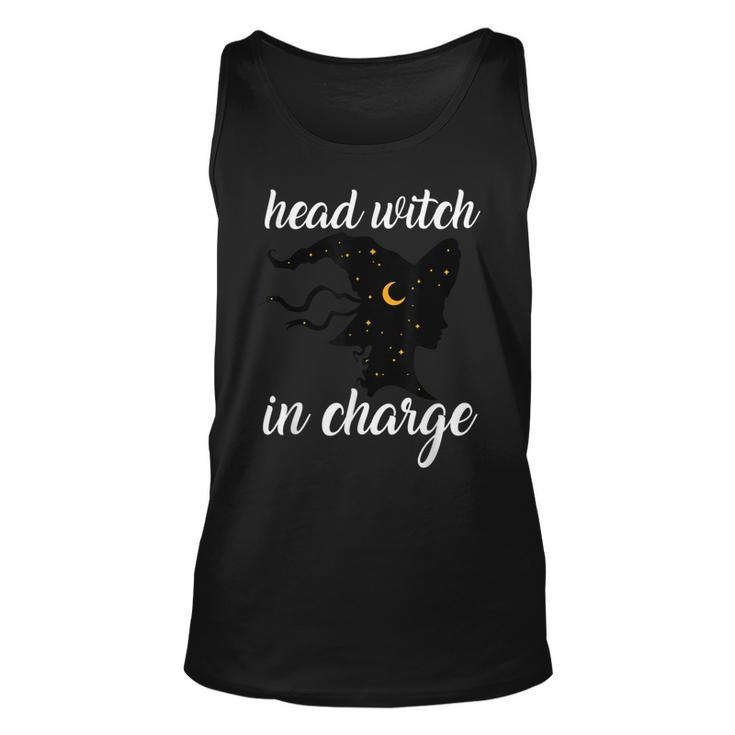 Funny Halloween Head Witch In Charge Unisex Tank Top