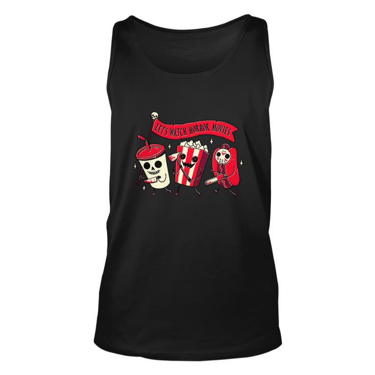 Funny Halloween Lets Watch Horror Movies Theater Food Tshirt Unisex Tank Top