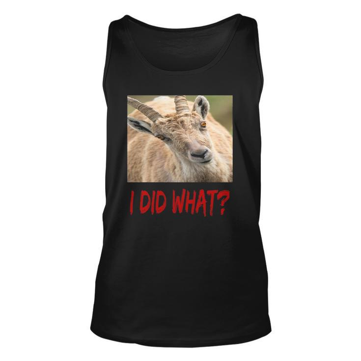 Funny Horned Scapegoat Tee I Did What Unisex Tank Top