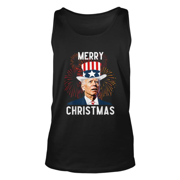 Funny Joe Biden Merry Christmas For Fourth Of July Tshirt Unisex Tank Top