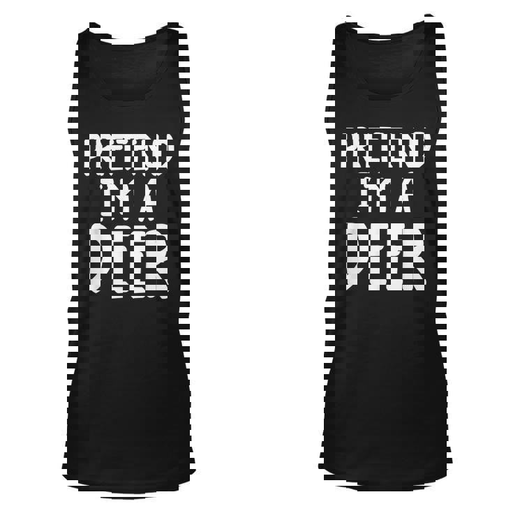 Funny Lazy Halloween Costume Shirt Pretend Im A Deer Costume Men Women Tank Top Graphic Print Unisex