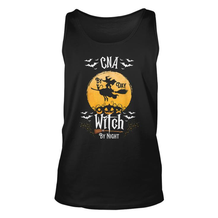 Funny Nursing Assistant Halloween Cna By Day Witch By Night  Unisex Tank Top