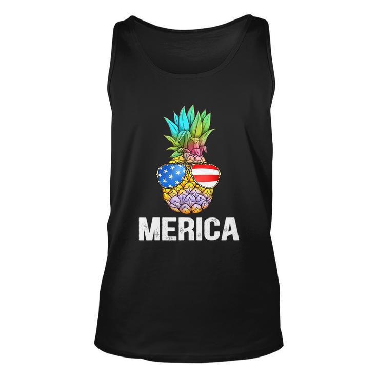 Funny Patriotic Pineapple 4Th Of July America Usa Flag Unisex Tank Top