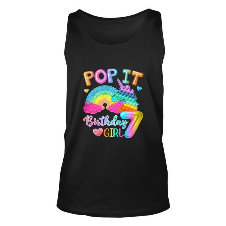 Funny Pop It Birthday Girl For 7 Year Old Girls Unicorn Party Unisex Tank Top