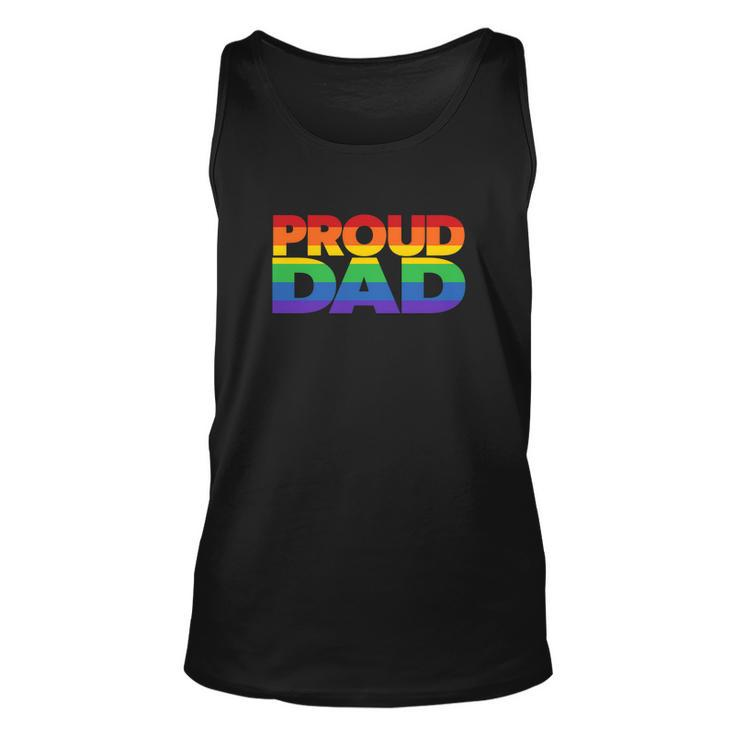 Funny Proud Dad Lgbt Gift Gay Pride Month Rainbow Flag Unisex Tank Top