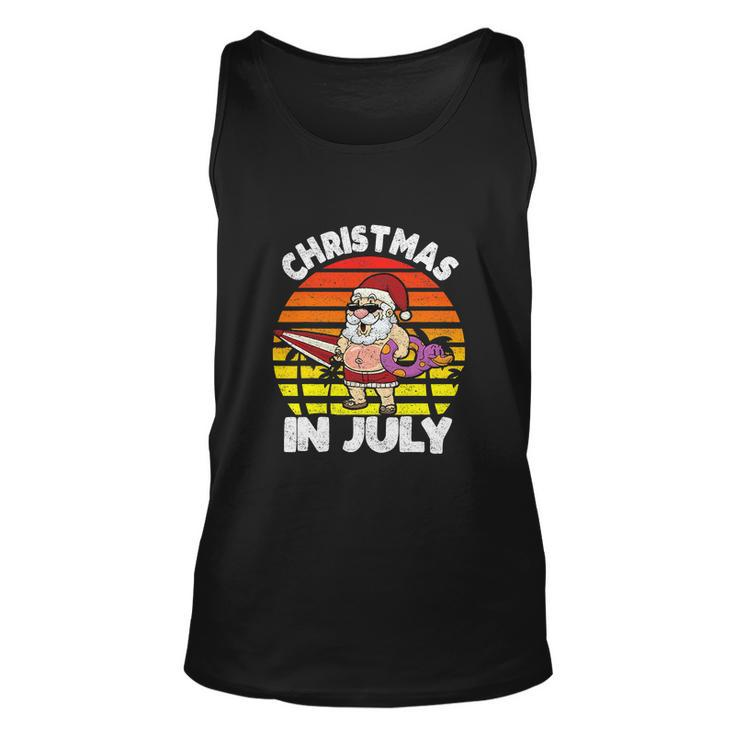 Funny Retro Christmas In July Santa Hawaiian Summer Unisex Tank Top