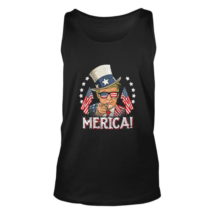 Funny Trump Merica 4Th Of July American Flag Unisex Tank Top