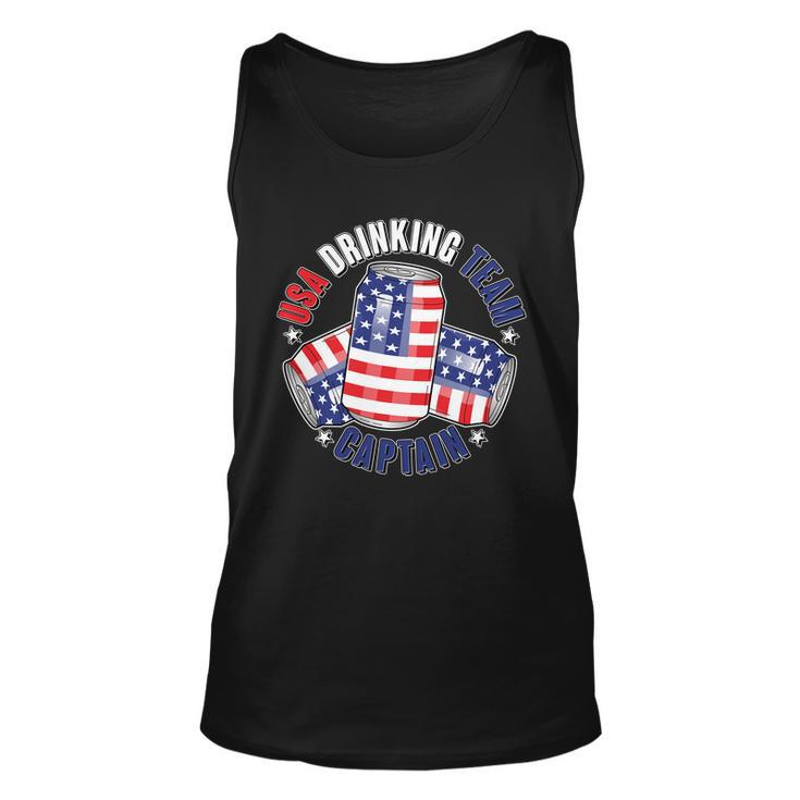 Funny Usa Drinking Team Captain American Beer Cans Unisex Tank Top