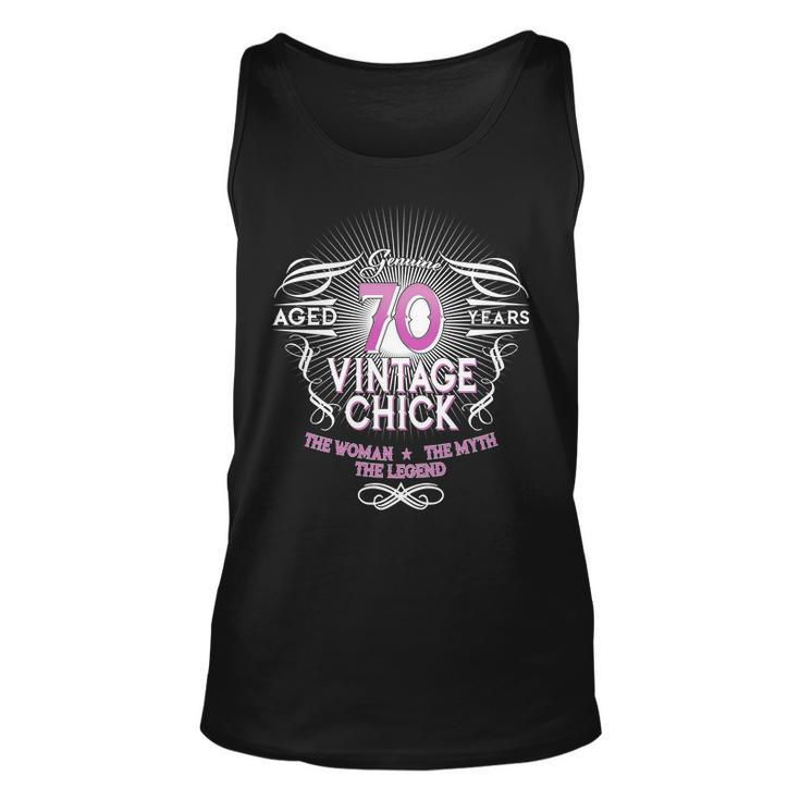 Genuine Aged 70 Years Vintage Chick 70Th Birthday Tshirt Unisex Tank Top