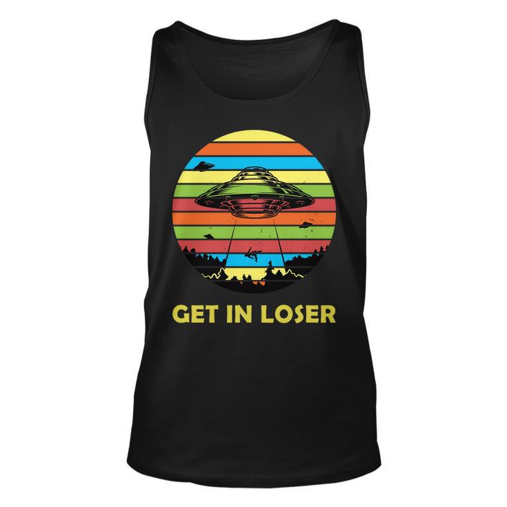 Get In Loser Ufo Retro Alien Spaceship Tshirt Unisex Tank Top