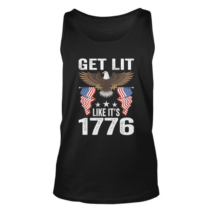 Get Lit Like It’S 1776 Eagle American Patriotic 4Th Of July Gift Unisex Tank Top