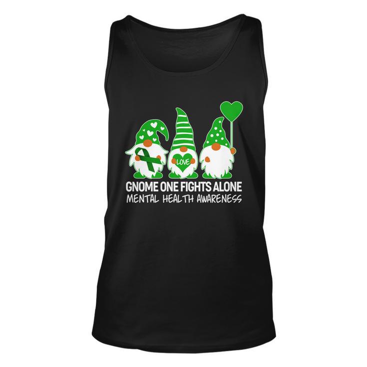 Gnome One Fights Alone Mental Health Awareness Unisex Tank Top