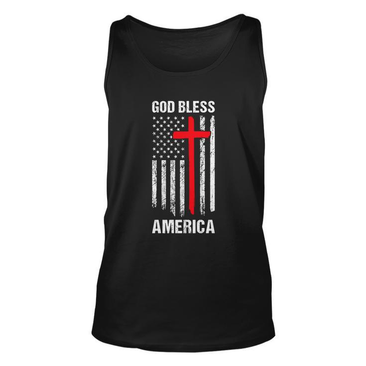 God Bless America Fourth Of July Christian Patriot Usa Flag Funny Gift Unisex Tank Top