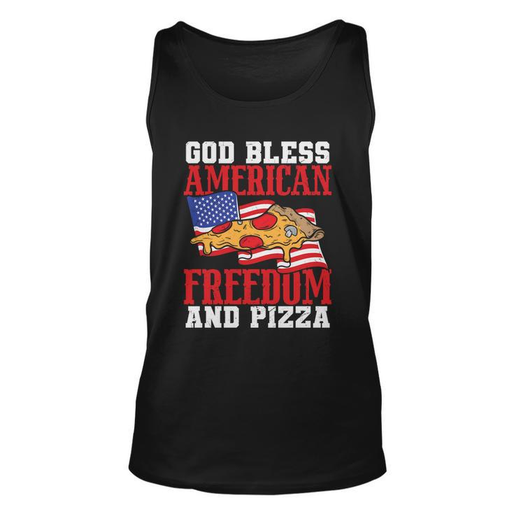 God Bless American Freedom And Pizza Plus Size Shirt For Men Women And Family Unisex Tank Top