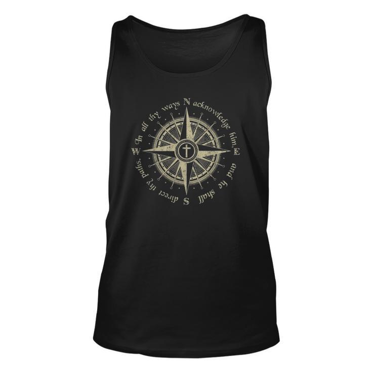 God Will Direct Your Path Compass Religion Christian Unisex Tank Top
