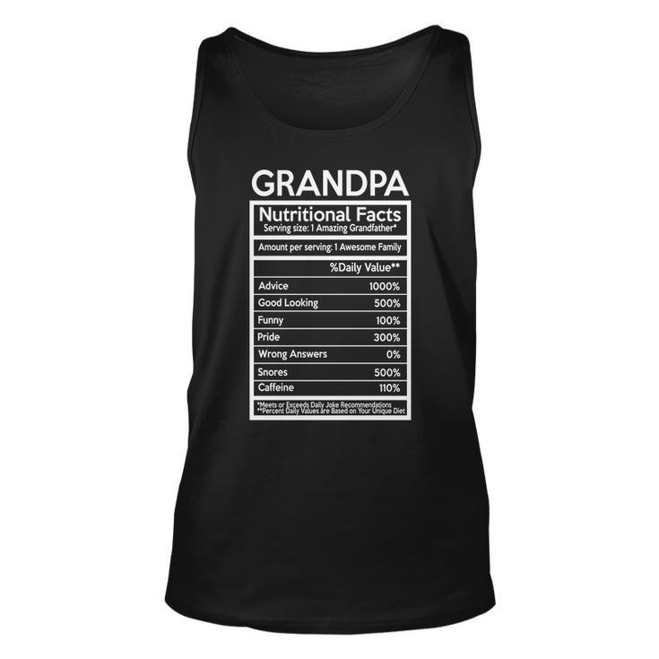 Grandpa Nutritional Facts Unisex Tank Top