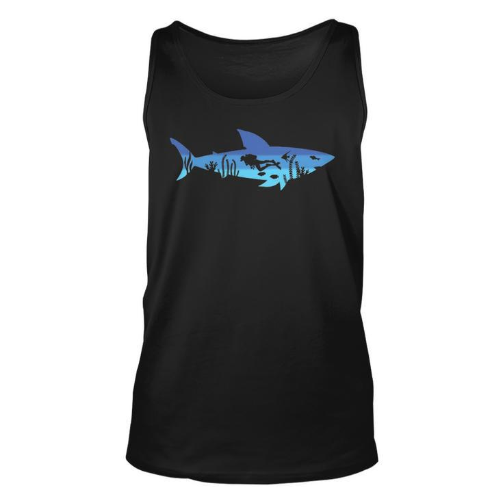 Great White Shark Diving Outfit Gift For Diver Women Men  V2 Unisex Tank Top
