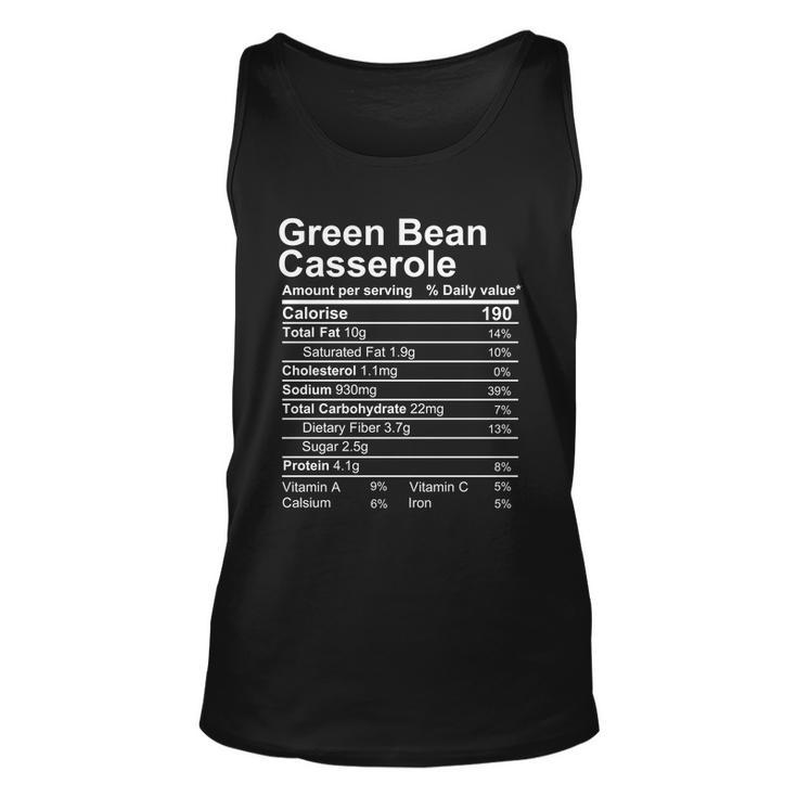 Green Bean Casserloe Nutrition Facts Label Unisex Tank Top