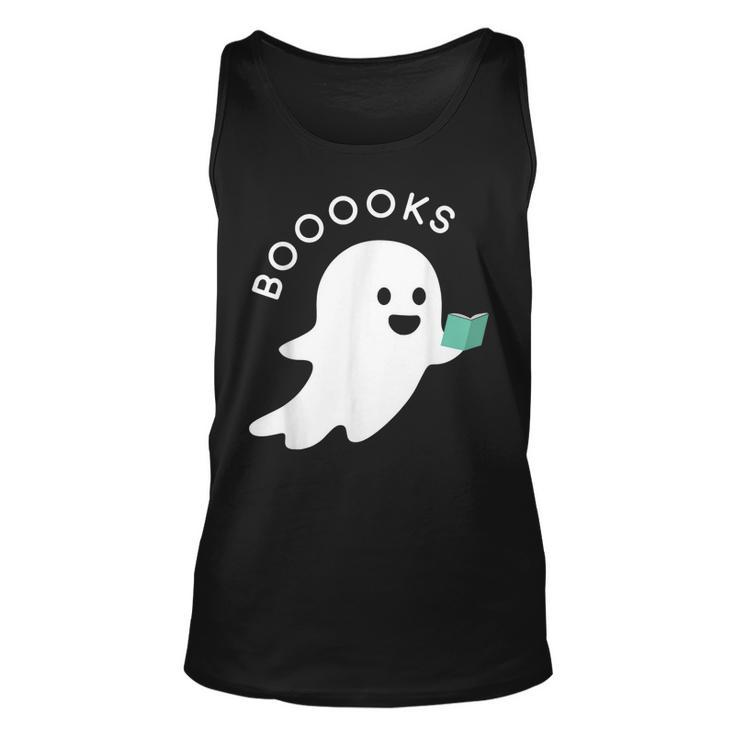 Halloween Booooks Ghost Reading Boo Read Books Library  Unisex Tank Top