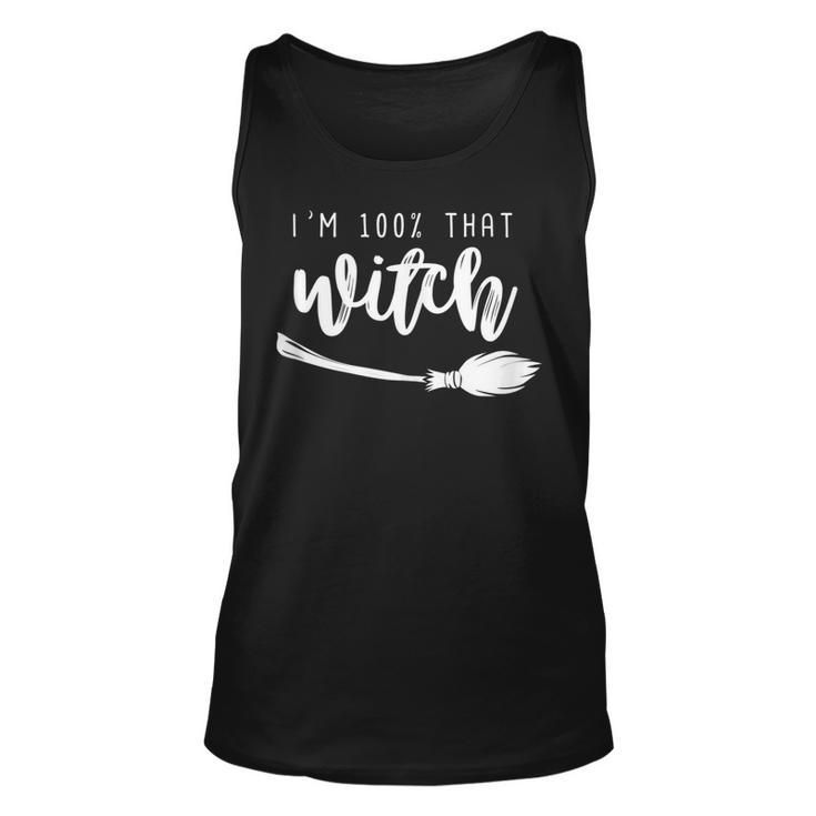 Halloween Im 100 That Witch Broom Stick Funny  Unisex Tank Top