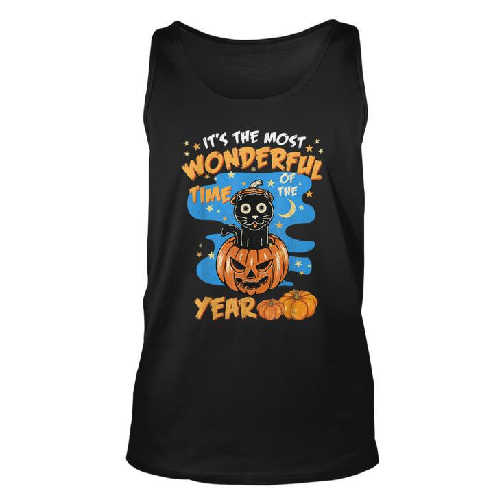 Halloween Its The Most Wonderful Time Of The Year Cat Witch  Unisex Tank Top - Thegiftio