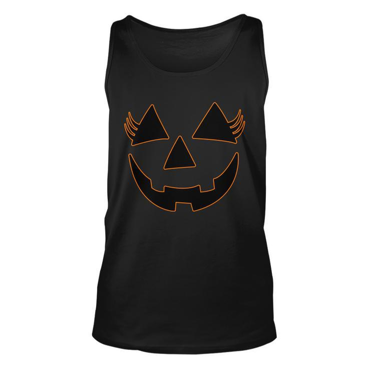 Halloween Jack-O-Lantern With Lashes Tshirt Unisex Tank Top