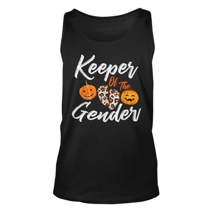 Halloween Keeper Of The Gender Reveal Pumpkin Party Leopard  Unisex Tank Top