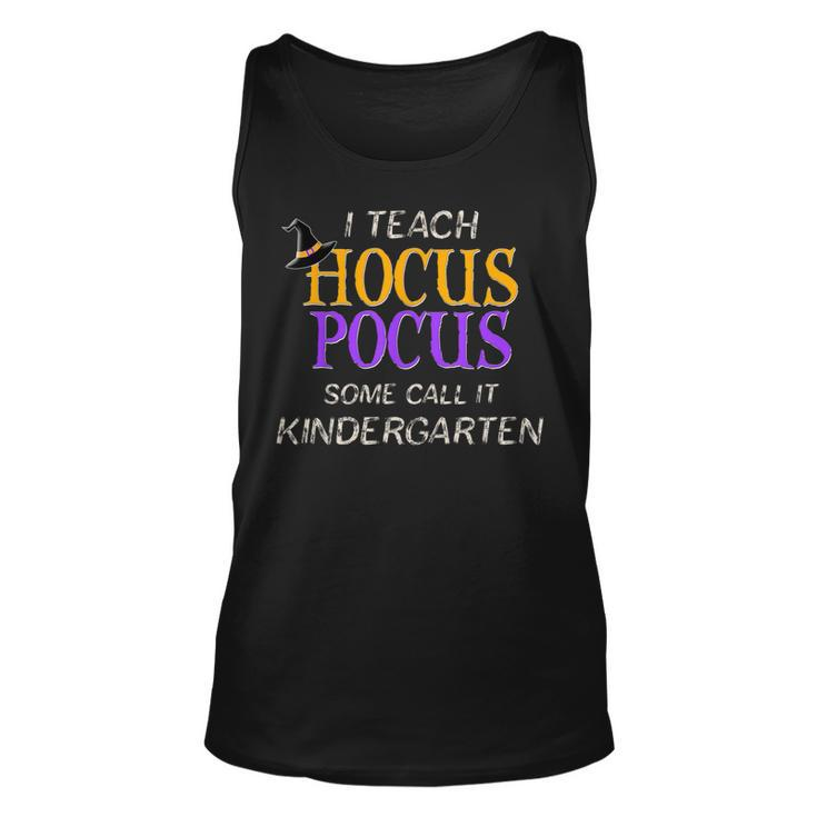 Halloween Kindergarten Teacher Hocus Pocus  Unisex Tank Top